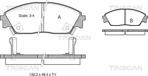Triscan 8110 40885 - Гальмівні колодки, дискові гальма autocars.com.ua