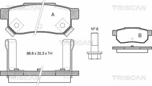 Triscan 8110 40925 - Тормозные колодки, дисковые, комплект autodnr.net