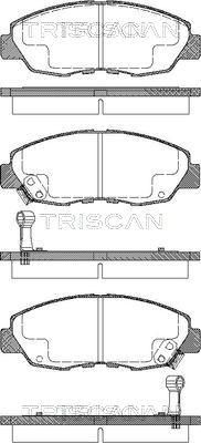 Triscan 8110 40972 - Гальмівні колодки, дискові гальма autocars.com.ua