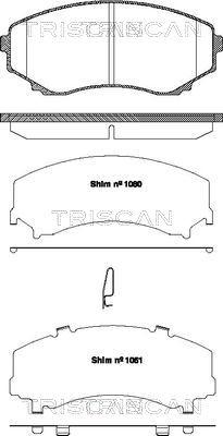 Triscan 8110 50022 - Гальмівні колодки, дискові гальма autocars.com.ua