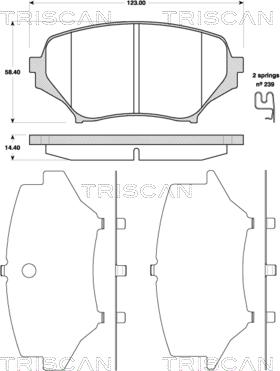 Triscan 8110 50025 - Тормозные колодки, дисковые, комплект avtokuzovplus.com.ua