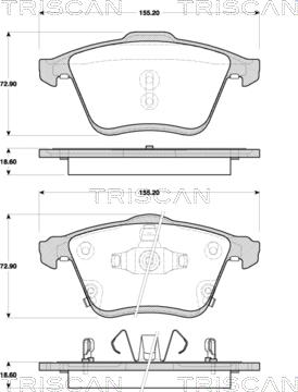 Triscan 8110 50027 - Гальмівні колодки, дискові гальма autocars.com.ua