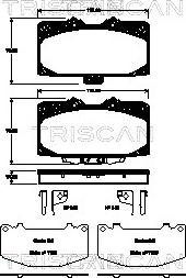 Triscan 8110 68181 - Гальмівні колодки, дискові гальма autocars.com.ua