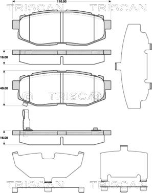 Triscan 8110 68183 - Тормозные колодки, дисковые, комплект avtokuzovplus.com.ua