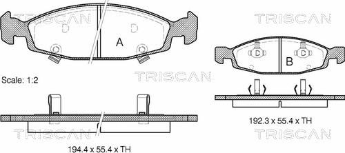 Triscan 8110 80527 - Гальмівні колодки, дискові гальма autocars.com.ua