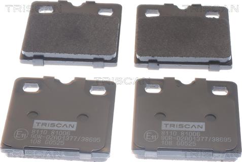 Triscan 8110 81006 - Гальмівні колодки, стояночні дискові гальма autocars.com.ua