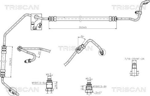 Triscan 8516 25001 - Гідравлічний шланг, рульове управління autocars.com.ua