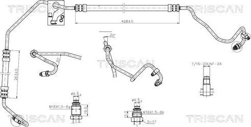 Triscan 8516 25002 - Гідравлічний шланг, рульове управління autocars.com.ua