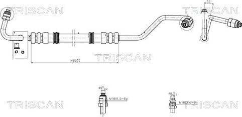 Triscan 8516 29044 - Гідравлічний шланг, рульове управління autocars.com.ua
