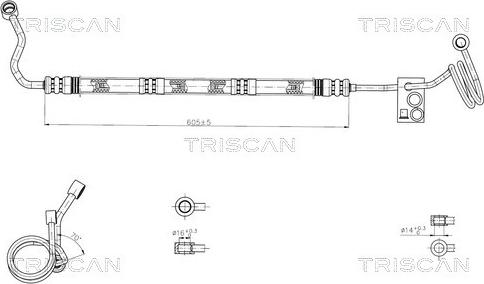 Triscan 8516 29048 - Гідравлічний шланг, рульове управління autocars.com.ua