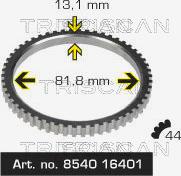 Triscan 8540 16401 - Зубчатое кольцо для датчика ABS avtokuzovplus.com.ua