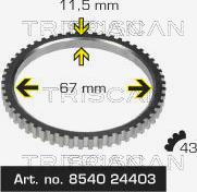 Triscan 8540 24403 - Зубчатое кольцо для датчика ABS avtokuzovplus.com.ua
