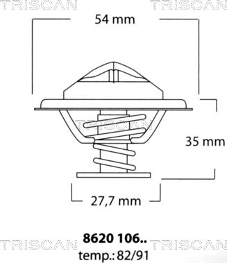 Triscan 8620 10691 - Термостат, охлаждающая жидкость avtokuzovplus.com.ua