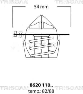 Triscan 8620 11082 - Термостат, охолоджуюча рідина autocars.com.ua