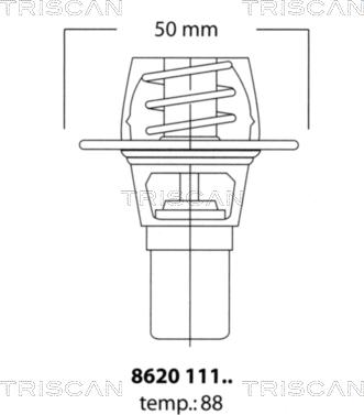 Triscan 8620 11191 - Термостат, охолоджуюча рідина autocars.com.ua