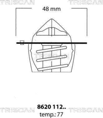Triscan 8620 11277 - Термостат, охолоджуюча рідина autocars.com.ua