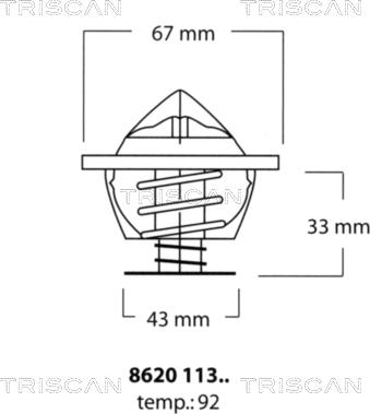 Triscan 8620 11392 - Термостат, охолоджуюча рідина autocars.com.ua