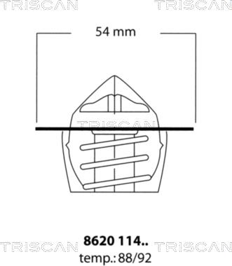 Triscan 8620 11492 - Термостат, охолоджуюча рідина autocars.com.ua