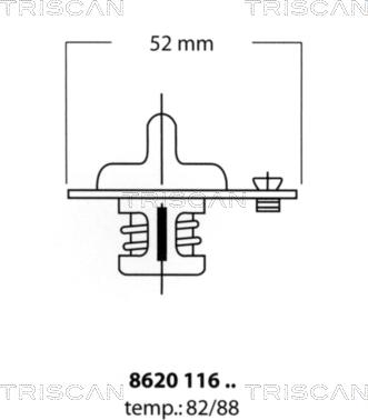 Triscan 8620 11682 - Термостат, охолоджуюча рідина autocars.com.ua