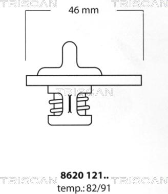 Triscan 8620 12182 - Термостат, охолоджуюча рідина autocars.com.ua