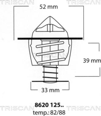 Triscan 8620 12588 - Термостат, охолоджуюча рідина autocars.com.ua