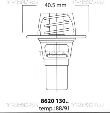 Triscan 8620 13091 - Термостат, охолоджуюча рідина autocars.com.ua