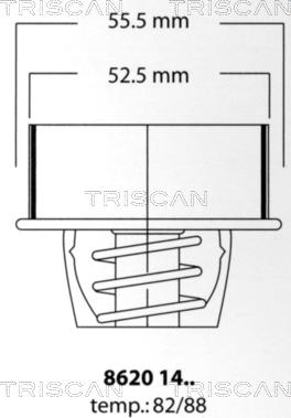 Triscan 8620 1482 - Термостат, охолоджуюча рідина autocars.com.ua