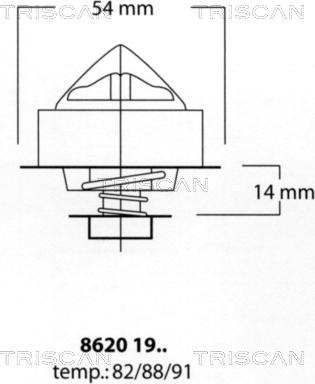 Triscan 8620 1982 - Термостат, охлаждающая жидкость autodnr.net