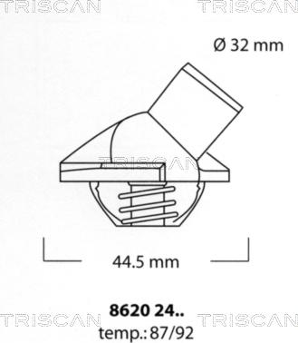 Triscan 8620 2492 - Термостат, охлаждающая жидкость avtokuzovplus.com.ua