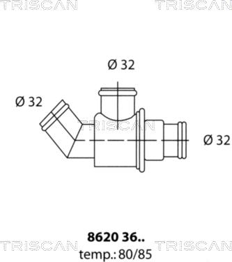 Triscan 8620 3680 - Термостат, охлаждающая жидкость avtokuzovplus.com.ua