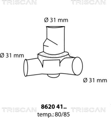 Triscan 8620 4180 - Термостат, охолоджуюча рідина autocars.com.ua