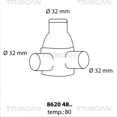 Triscan 8620 4880 - Термостат, охолоджуюча рідина autocars.com.ua
