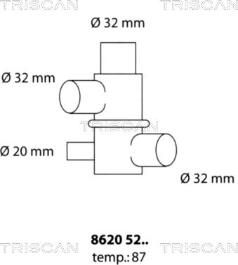 Triscan 8620 5287 - Термостат, охолоджуюча рідина autocars.com.ua
