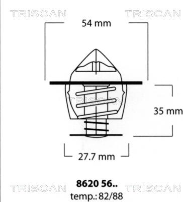 Triscan 8620 5682 - Термостат, охолоджуюча рідина autocars.com.ua