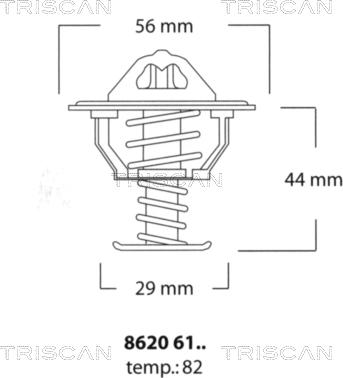 Triscan 8620 6182 - Термостат, охолоджуюча рідина autocars.com.ua