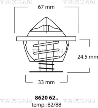 Triscan 8620 6282 - Термостат, охолоджуюча рідина autocars.com.ua