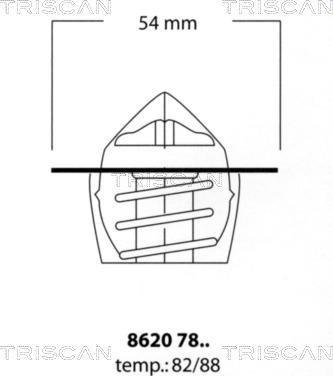 Triscan 8620 7882 - Термостат, охолоджуюча рідина autocars.com.ua