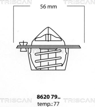 Triscan 8620 7977 - Термостат, охолоджуюча рідина autocars.com.ua
