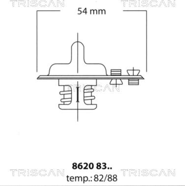 Triscan 8620 8382 - Термостат, охолоджуюча рідина autocars.com.ua