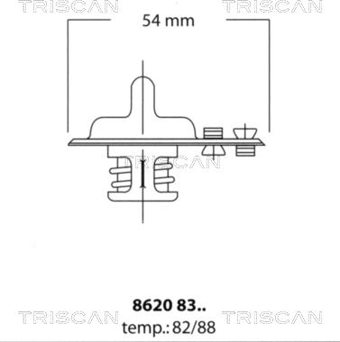 Triscan 8620 8388 - Термостат, охолоджуюча рідина autocars.com.ua