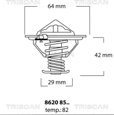 Triscan 8620 8582 - Термостат, охолоджуюча рідина autocars.com.ua