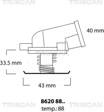 Triscan 8620 8888 - Термостат, охолоджуюча рідина autocars.com.ua