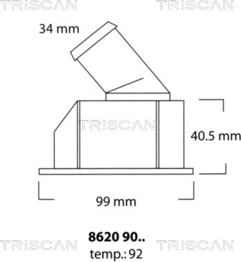 Triscan 8620 9092 - Термостат, охолоджуюча рідина autocars.com.ua