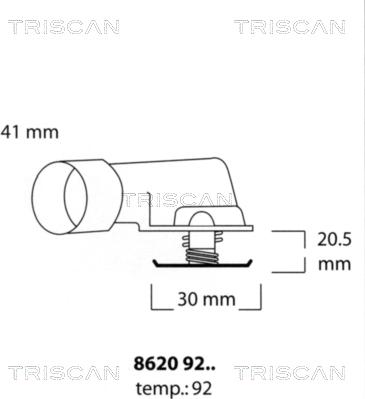 Triscan 8620 9292 - Термостат, охолоджуюча рідина autocars.com.ua