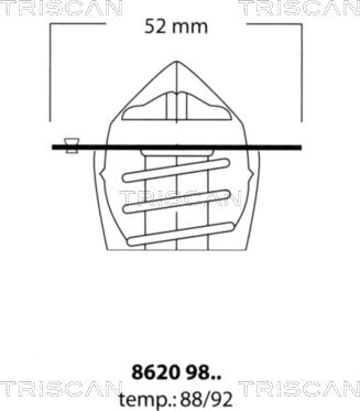 Triscan 8620 9892 - Термостат, охолоджуюча рідина autocars.com.ua