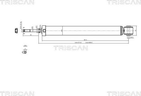 Triscan 8705 10204 - Амортизатор задн. Citroen C1 05- -Peugeot 107-108 05- -Toyota Aygo 05- autocars.com.ua
