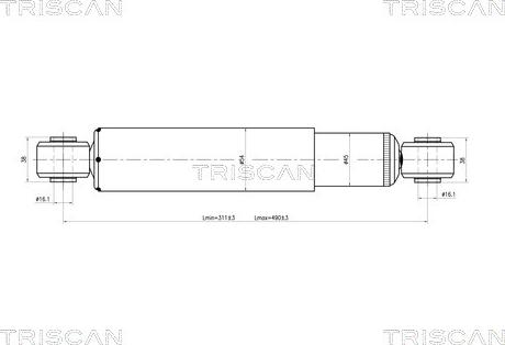 Triscan 8705 10205 - Амортизатор autocars.com.ua