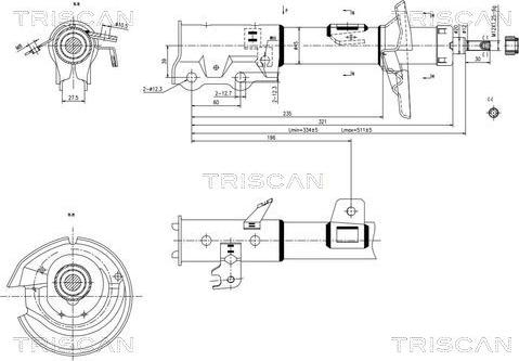 Triscan 8705 16111 - Амортизатор autocars.com.ua