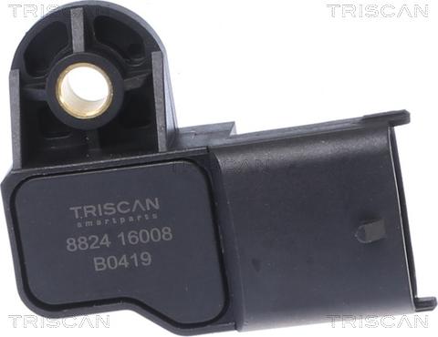 Triscan 8824 16008 - Датчик, тиск у впускний трубі autocars.com.ua
