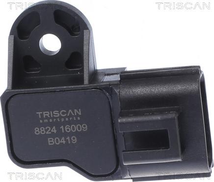 Triscan 8824 16009 - Датчик, тиск у впускний трубі autocars.com.ua